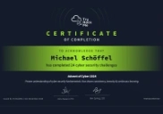 Advent of Cyber 2024 Certificate
